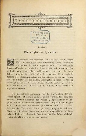 Geschichte der englischen Litteratur von ihren Anfängen bis auf die neueste Zeit : Mit einem Anhange: Die amerikanische Litteratur