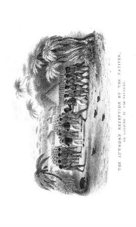 The Author's reception by the Natives on landing at car Nicobar