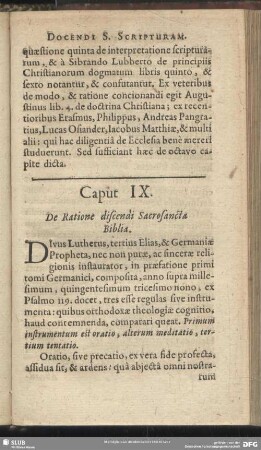 Caput IX. De Ratione discendi Sacrosancta Biblia