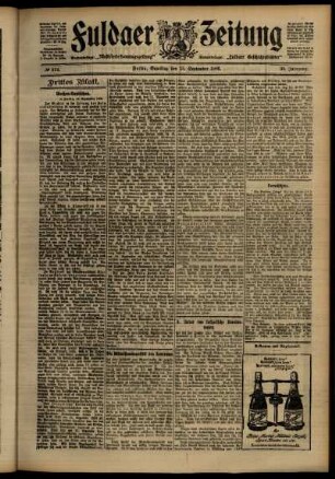 Dritte Ausgabe vom Samstag, den 15. September 1906.