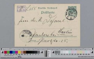 Postkarte an Richard Dehmel