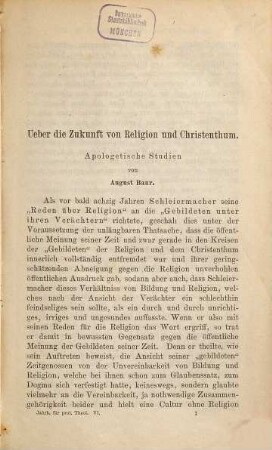 Jahrbücher für protestantische Theologie. 6. 1880