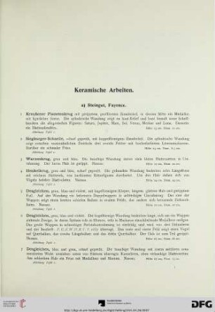 Keramische Arbeiten (Nr. 1-72)