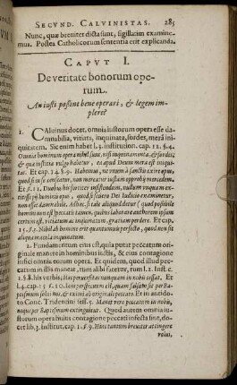 Caput I. De veritate bonorum operum.