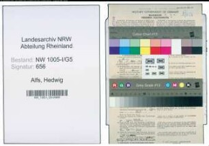 Entnazifizierung Hedwig Alfs , geb. 14.05.1900 (Postsekretaerin)