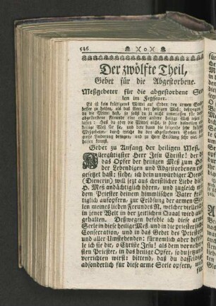 Der zwölfte Theil, Gebet für die Abgestorbene.