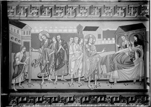 Reichenau Oberzell Sankt Georg Kirche Wandmalerei (10. Jahrhundert) Auferweckung der Tochter von Jairus