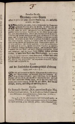 Extractus Ex actis Ortenburg contra Beyern allwo ex parte des hohen Hauses Beyern pag. 301. ausgeführet wird, wie folget