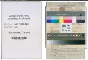 Entnazifizierung Gertrud Schneiders , geb. 09.07.1910 (Buerogehilfin)