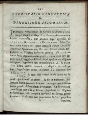 Expercitatio Geometrica.