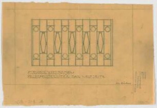 Thiersch, Friedrich von; Wiesbaden; Kurhaus - Kellerfenstergitter Westseite (Ansicht)