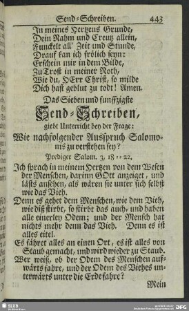 Das Sieben und funffzigste Send-Schreiben
