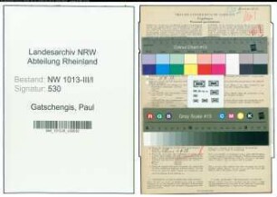 Entnazifizierung Paul Gatschengis , geb. 27.10.1904 (Schlosser)