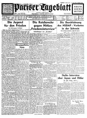 Pariser Tageblatt : le quotidien de Paris en langue allemande