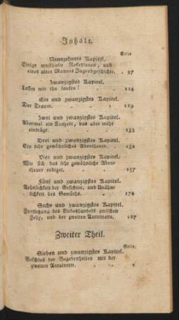 Inhalt Zweiter Theil