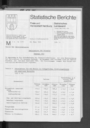 Preisindizes für Bauwerke Februar 1983 : Lfd. Nr. 3