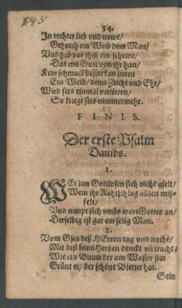 Der erste Psalm Davids.