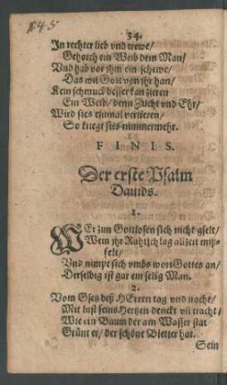 Der erste Psalm Davids.