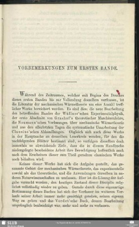 Vorbemerkungen zum ersten Bande.