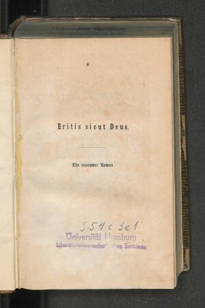 Bd. 2: Eritis sicut Deus : ein anonymer Roman