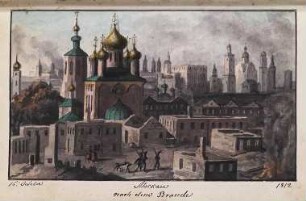 'Moskau nach dem Brande' Aquarell; Rückseitenvermerk: 'nach Faber'