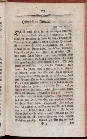 Olbrück an Amalia.