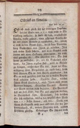 Olbrück an Amalia.