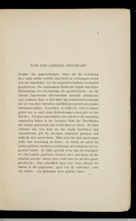 Tote und lebende Gegenwart