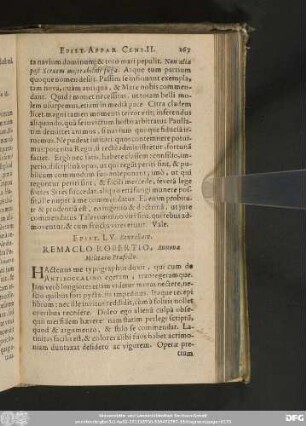 Epist. LV. Bruxellam. Remaclo Robertio, Annonae Militaris Praefecto.