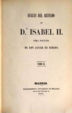 Annales del reinado de Da. Isabel II, 2