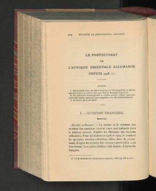 Le Protectorat De L'Afrique Orientale Allemande Depuis 1908.