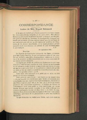 Correspondance.