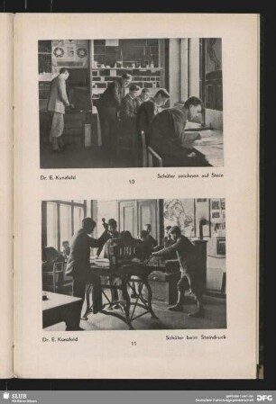 Schüler beim Steindruck