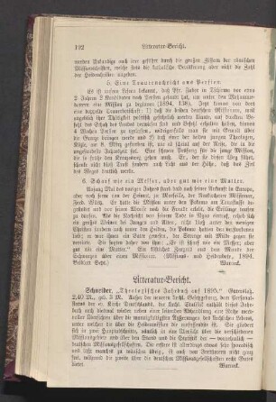 Litteratur-Berich