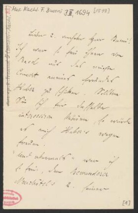 Brief an Ferruccio Busoni : 28.02.1899