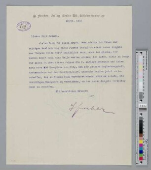 Brief an Richard Dehmel