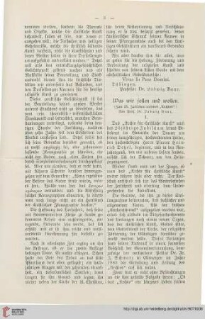 25: Was wir sollen und wollen, [1] : zum 25. Jubiläum unseres "Archivs"