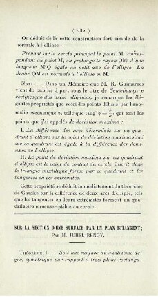 Sur la section d'une surface par un plan bitangent.