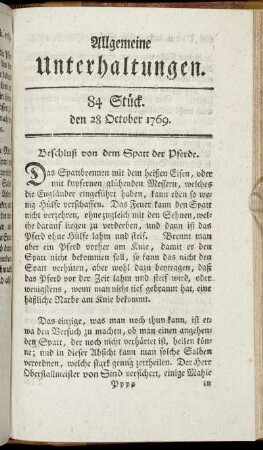 84 Stück. d. 28. October 1769.