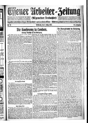 Essener Arbeiter-Zeitung. 1919-1926