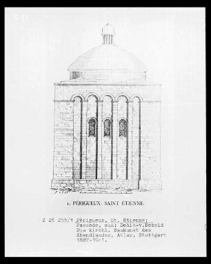 Périgueux: Saint-Etienne-de-la-Cité, Ansicht der Fassade