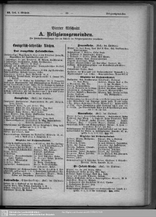Vierter Abschnitt. Religionsgemeinden. Schulen.
