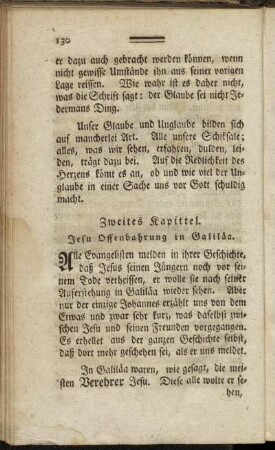 Zweites Kapittel. Jesu Offenbahrung in Galiläa.