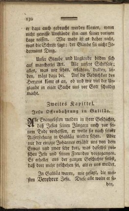 Zweites Kapittel. Jesu Offenbahrung in Galiläa.