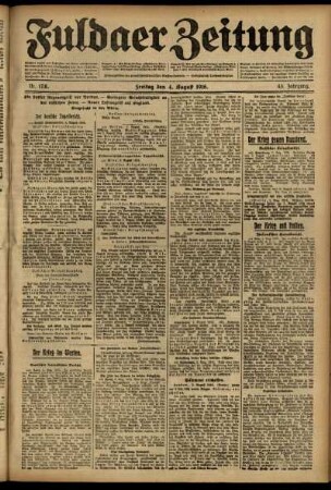 Ausgabe vom Freitag, den 04. August 1916.