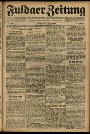 Ausgabe vom Freitag, den 04. August 1916.