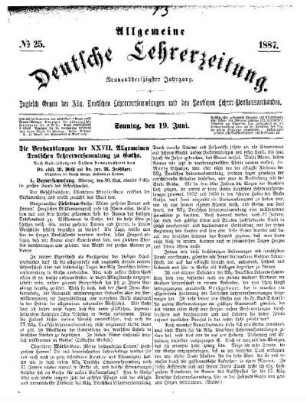 Die Verhandlungen der XXVII. Allgemeinen Deutschen Lehrerversammlung zu Gotha : (Fortsetzung folgt)