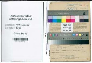 Entnazifizierung Hans Grote , geb. 19.06.1891 (Arbeiter)