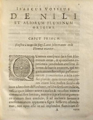 De Nili et aliorum fluminum origine