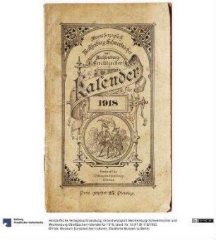 Grossherzoglich Mecklenburg-Schwerinscher und Mecklenburg-Strelitzscher Kalender für 1918